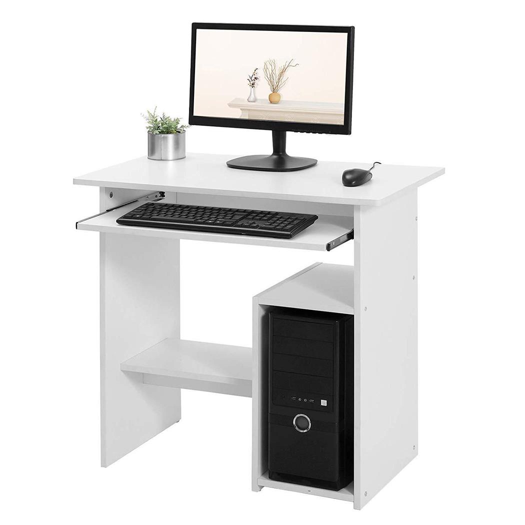 Scrivania per Computer ORNELLA, 80x48x76cm, In Legno Bianco