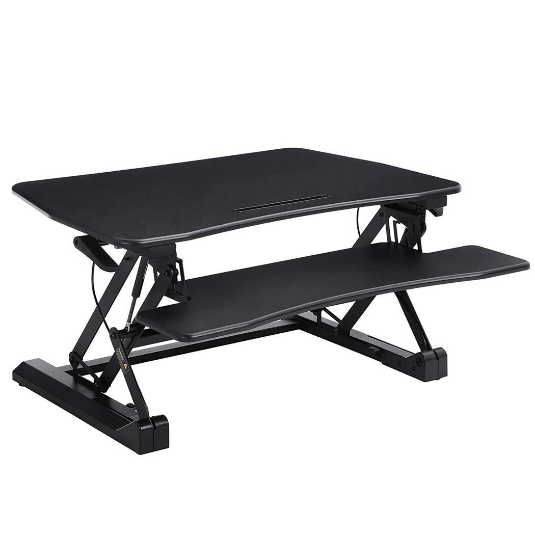 Tavolo da lavoro CELSO Regolabile in Altezza, Pratico e Versatile, 90x59 cm, In Legno, Nero