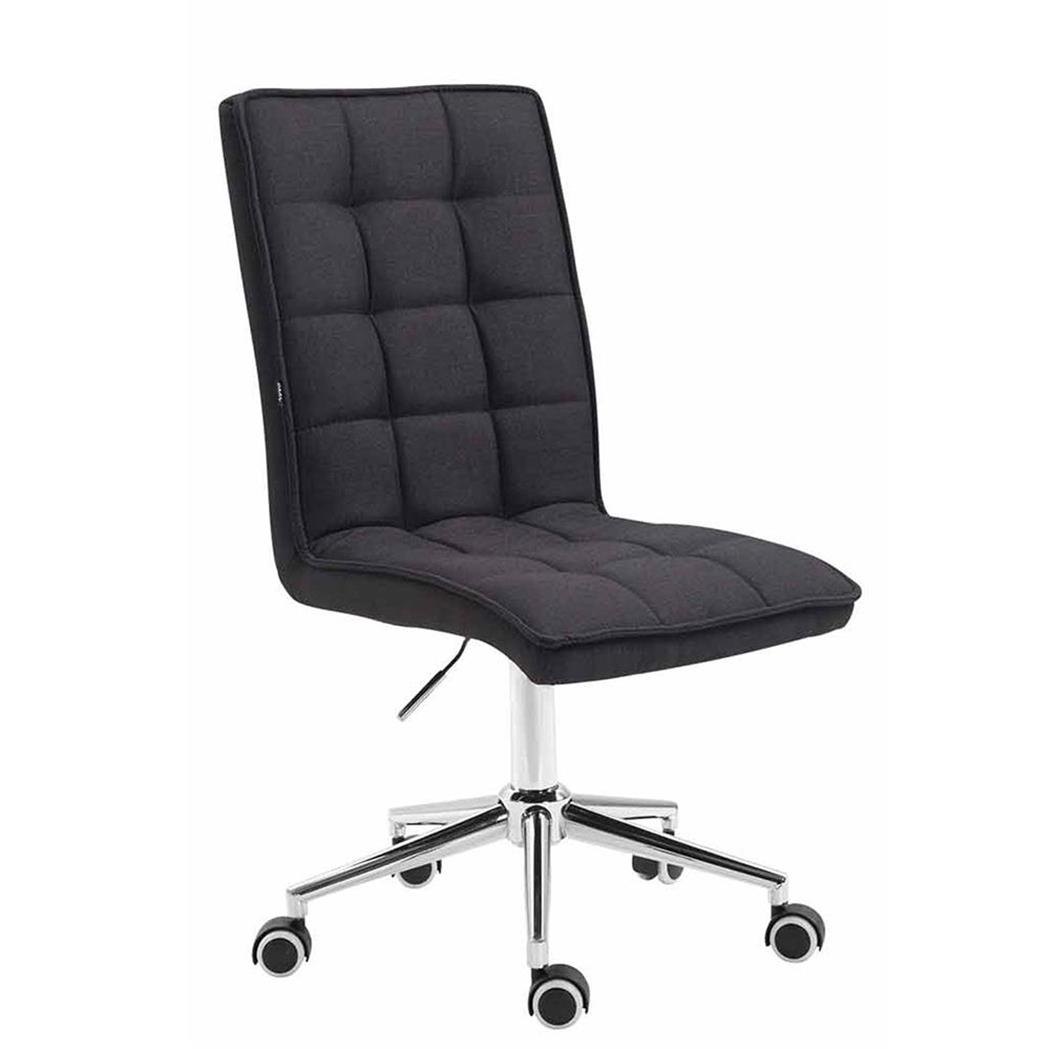 Sedia per Ufficio BASIR, Altezza Regolabile, Spessa Imbottitura, in Tessuto Nero