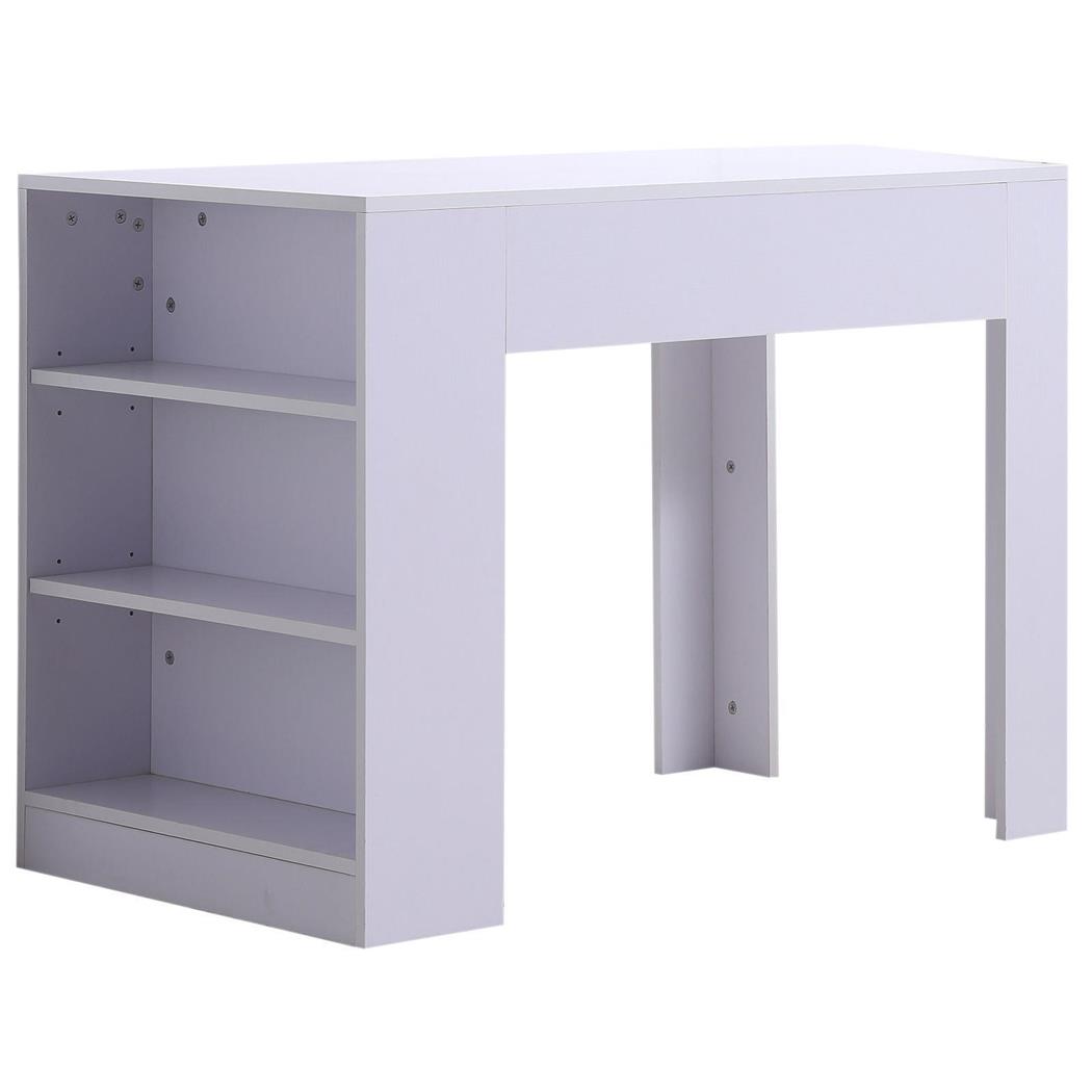 Scrivania Per Computer LENA, 100x60x75 cm, con Vani, in Legno color Bianco