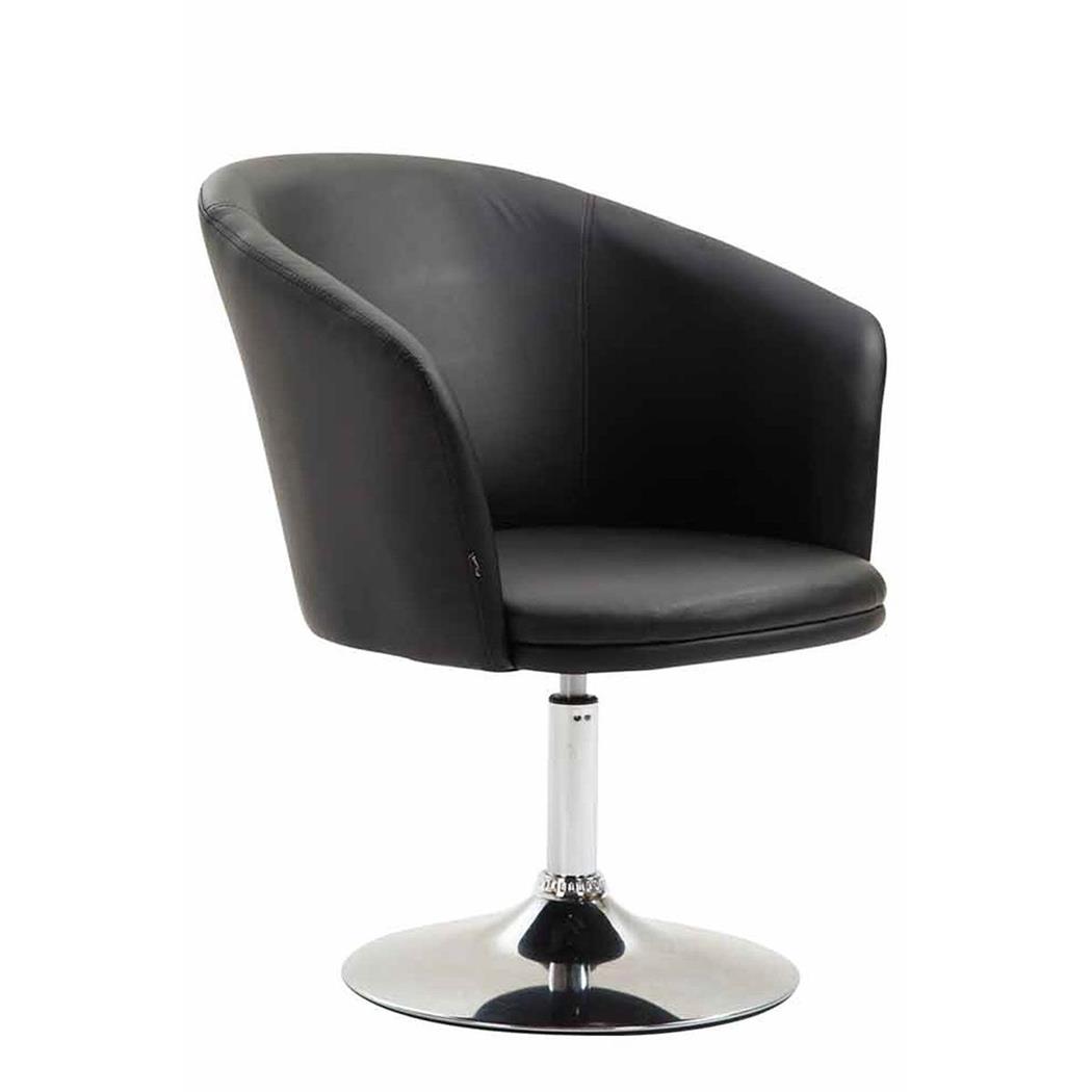 Poltroncina BALI, Girevole, Comoda Imbottitura, in Pelle, colore Nero