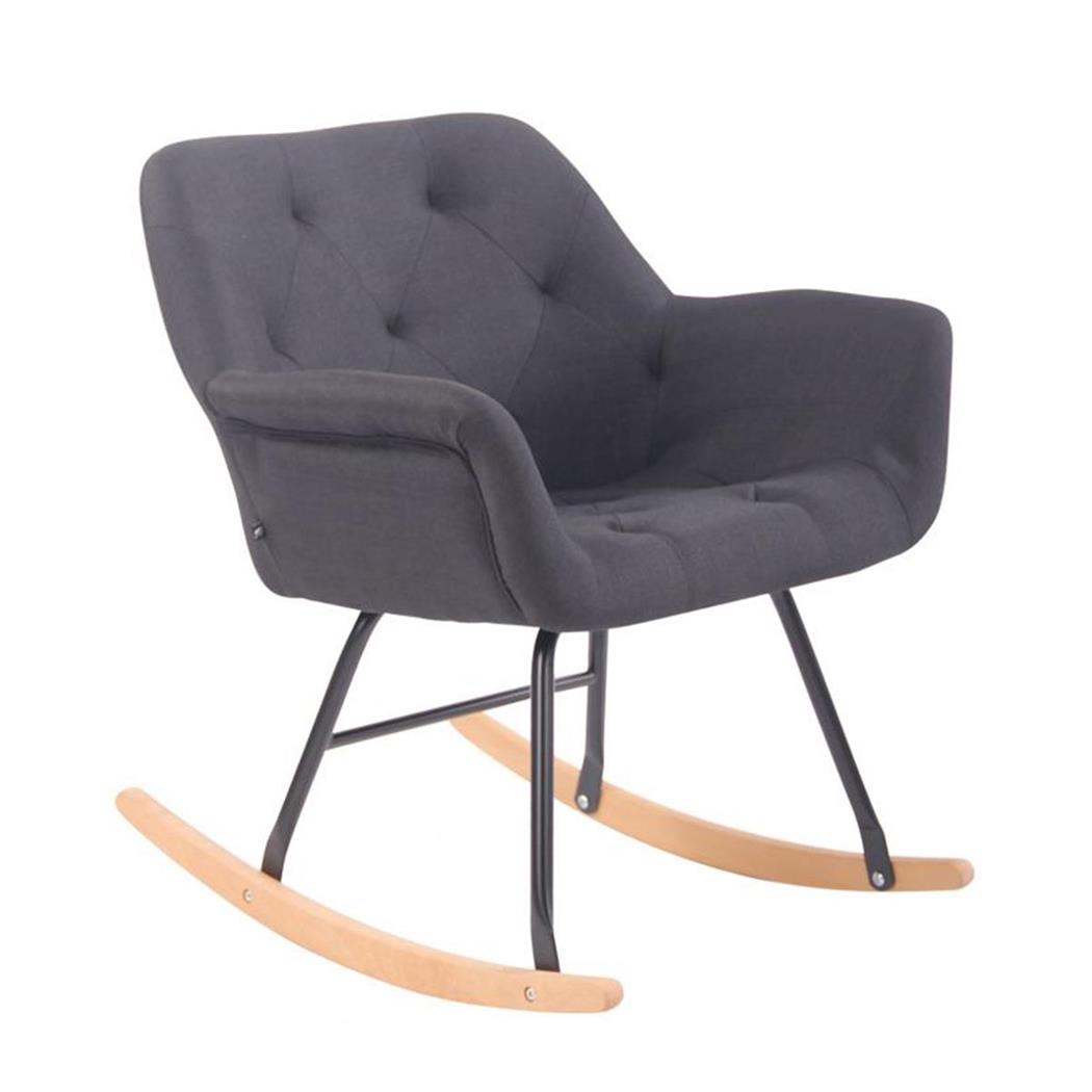 Sedia d'Attesa DANDY, A Dondolo, Imbottita, Design Stile Nordico, in Tessuto Nero