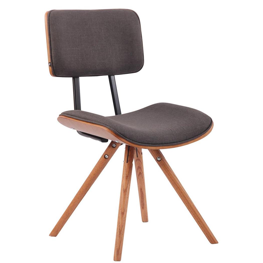 Sedia per Ospiti vintage BAHIA, Struttura in Legno Noce, Tessuto Grigio Scuro