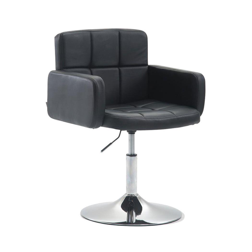 Sedia di design NADIR, Comoda Imbottitura, Girevole in Pelle Nera