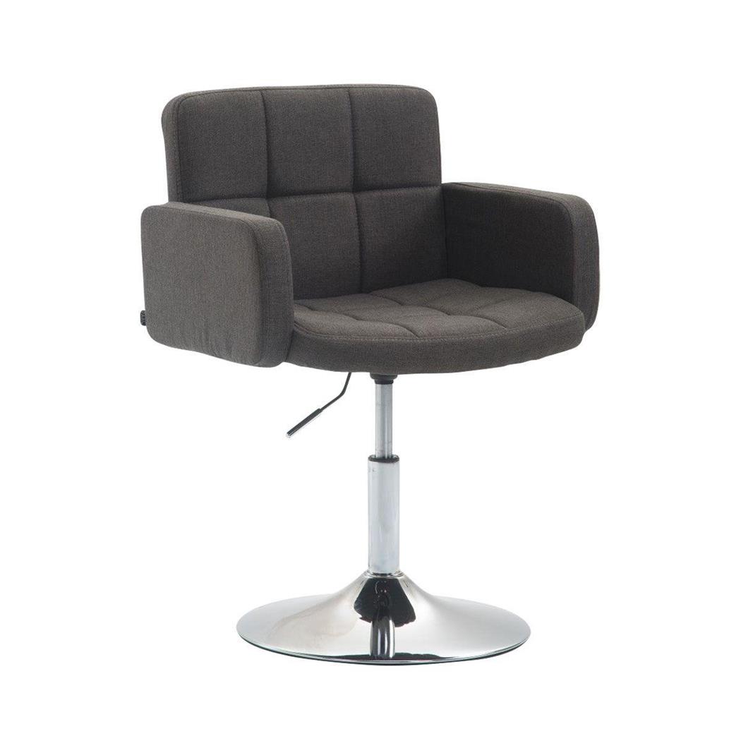 Sedia di design NADIR, Comoda Imbottitura, Girevole in Tessuto Grigio Scuro