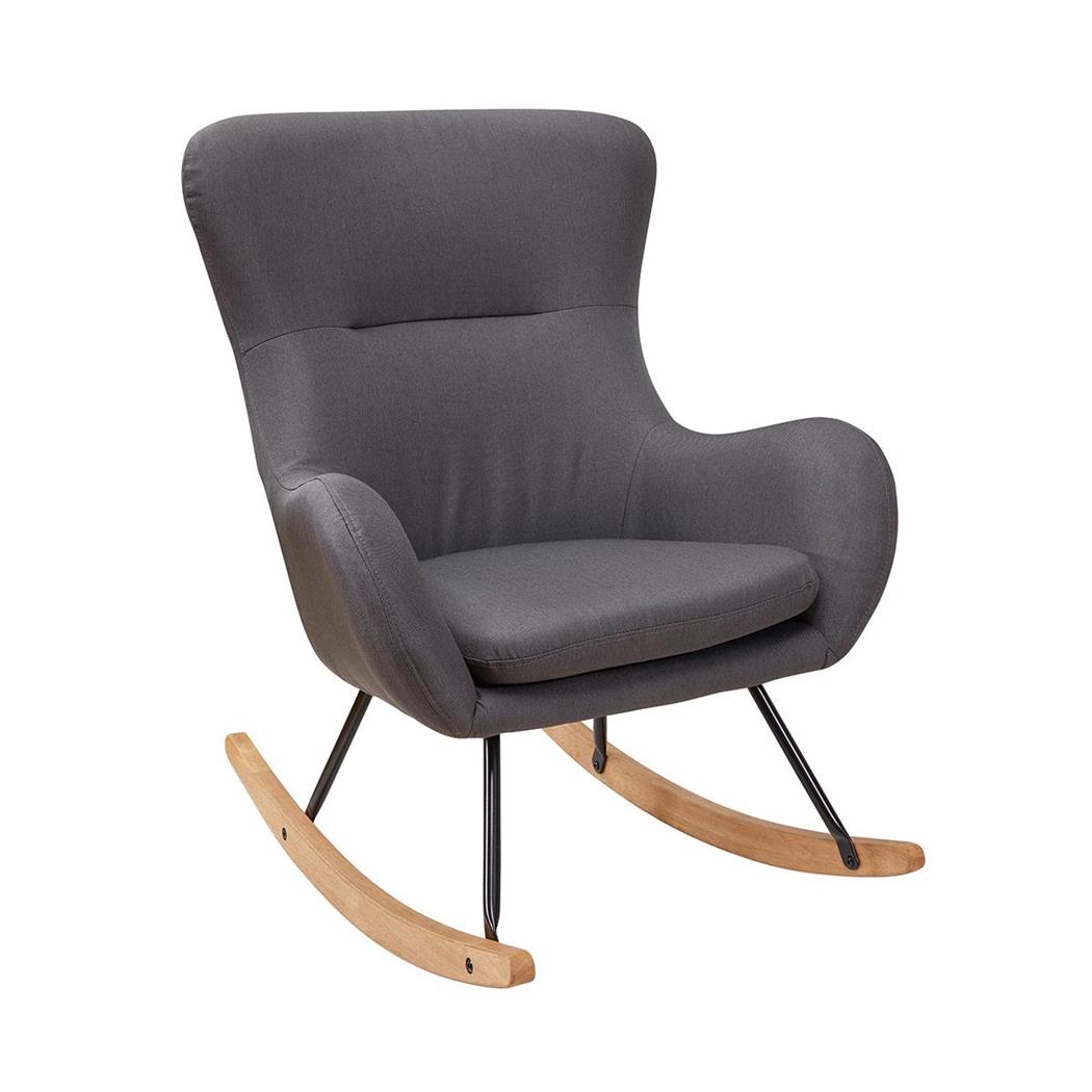 Sedia Attesa HANA, A Dondolo, Imbottita, Stile Moderno, Tessuto Grigio