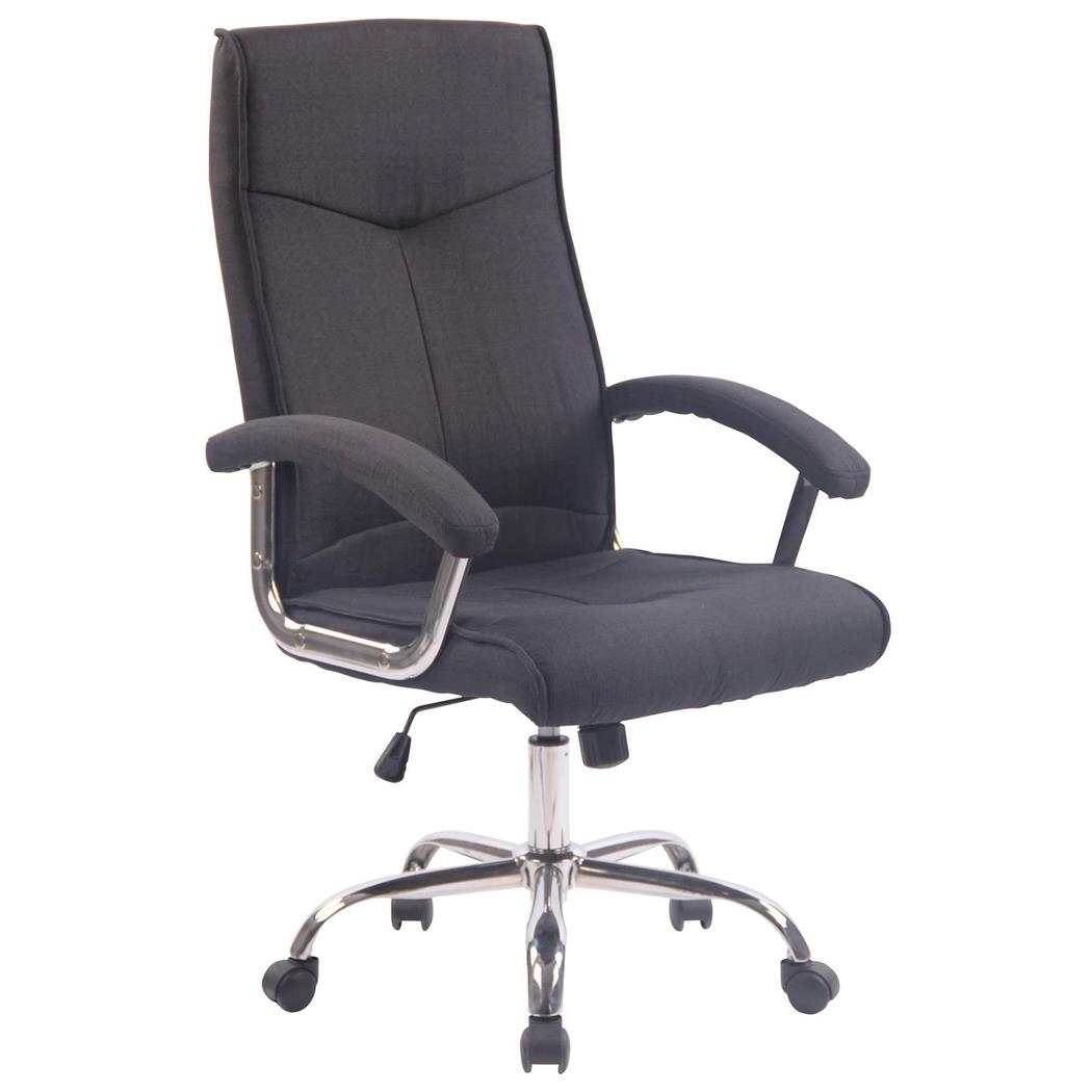 Poltrona Ufficio MARLEY, Elegante, Base in Metallo, Tessuto Nero