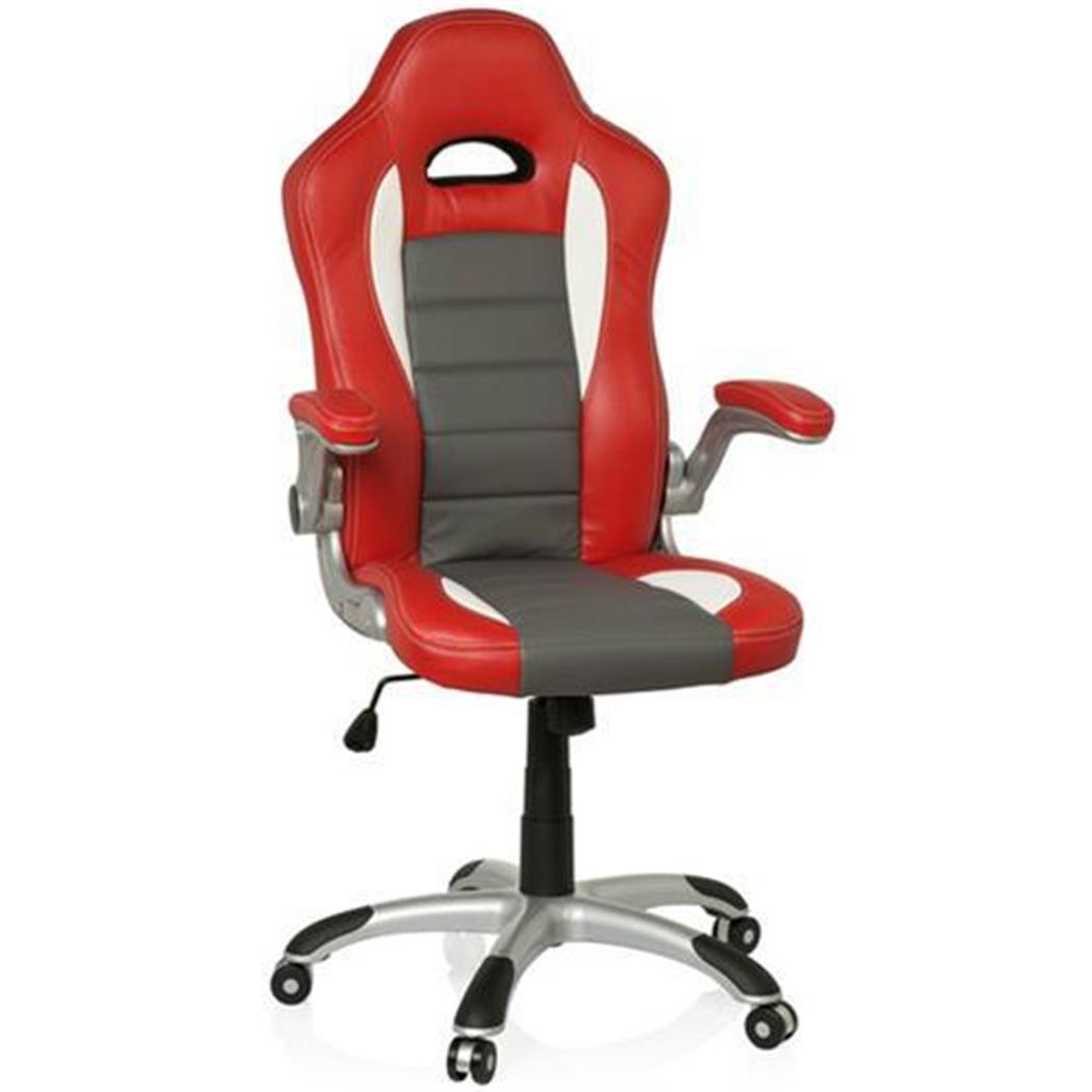 DEMO# Sedia per Ufficio MONTECARLO, Design Sportivo, Adatta Uso 8 Ore, in Rosso