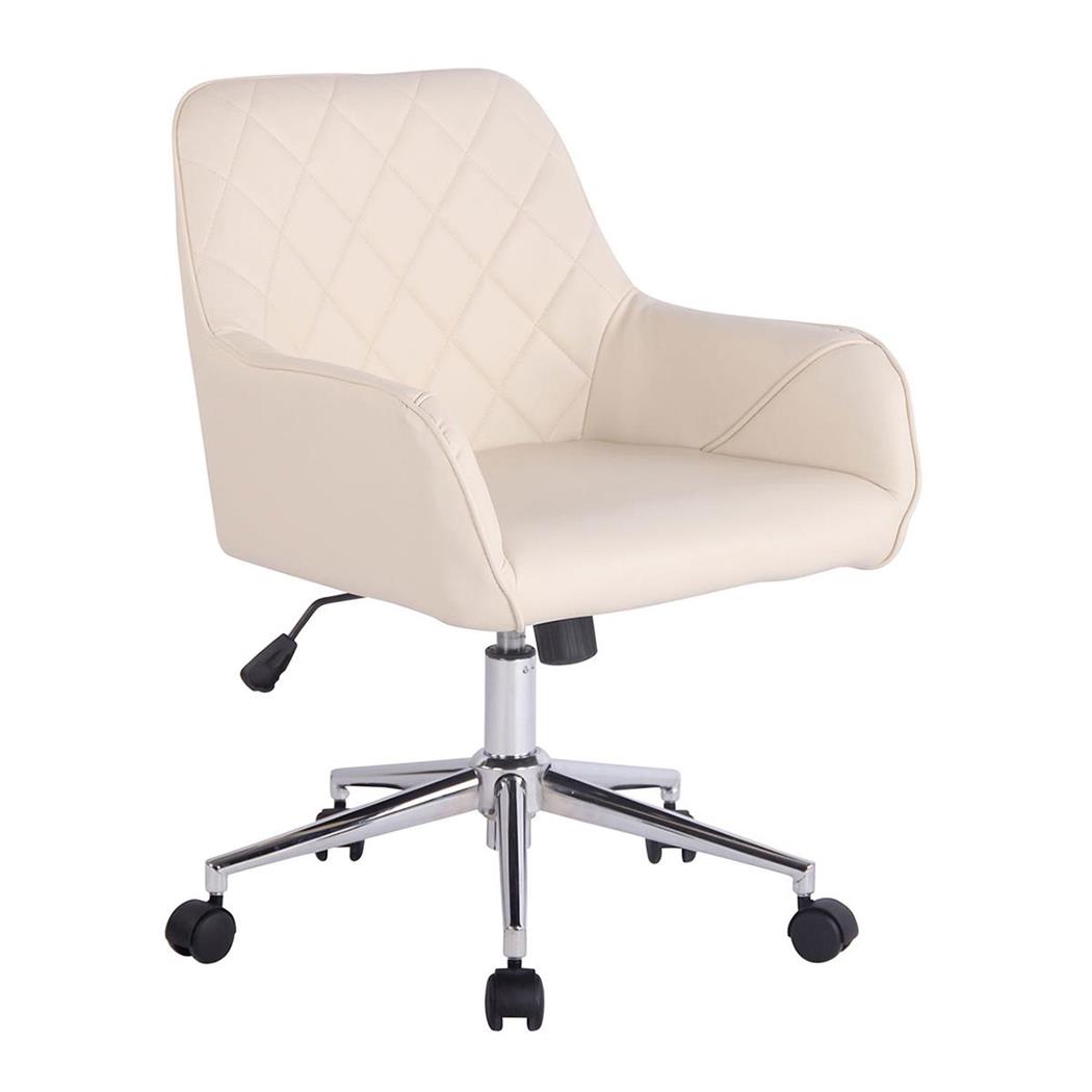 Poltrona da Ufficio BIAGIO, Design Moderno, Imbottita, Pelle Panna