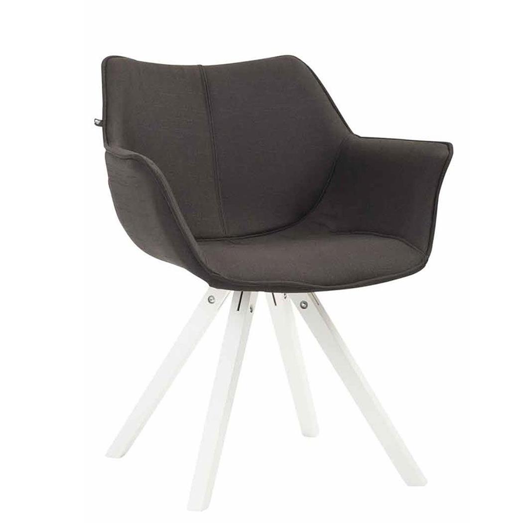 Sedia Ospiti TULIP, Comoda e Moderna, Gambe in Legno Bianco, Tessuto Nero