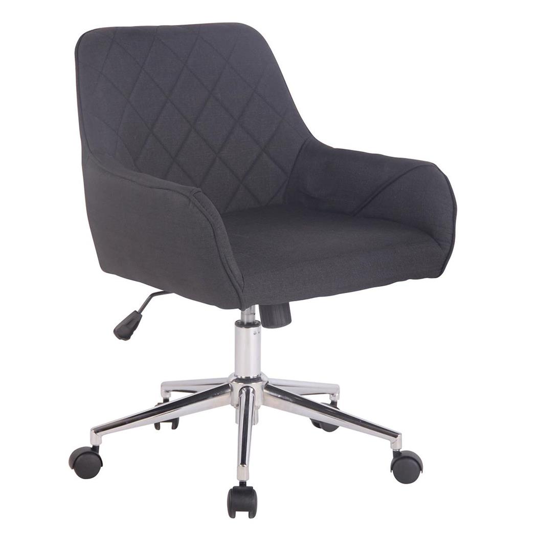 Poltrona da Ufficio BIAGIO, Design Moderno, Imbottita, Tessuto Nero