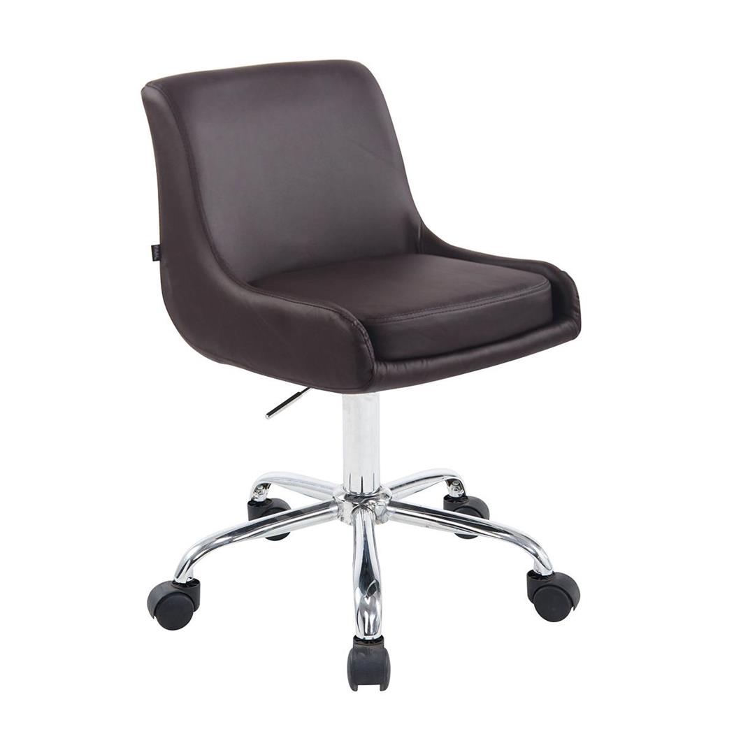 Sedia per PC ASIA, Regolabile, Base in Metallo, Pelle, Marrone