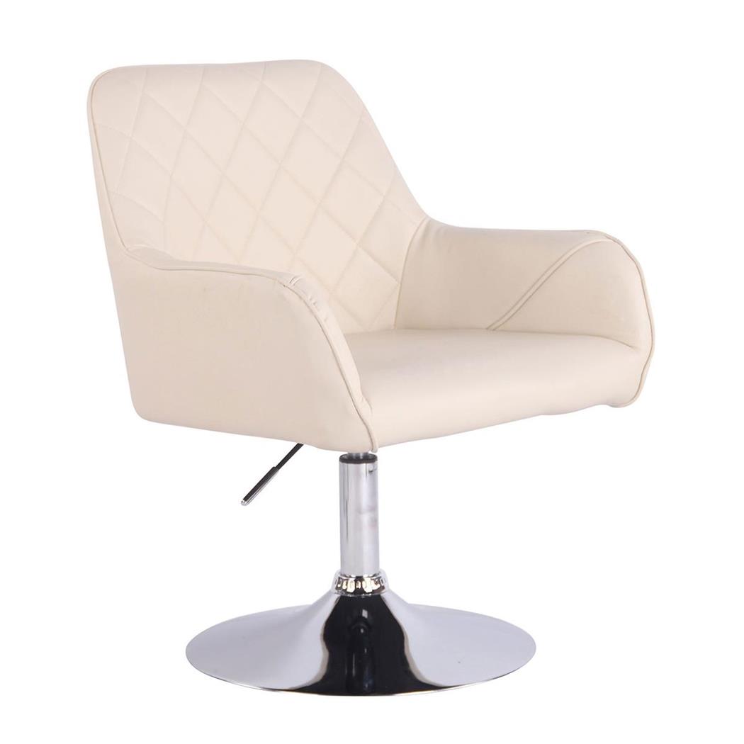 Sgabello ospiti BIAGIO, Design Moderno, Imbottito, Pelle Crema