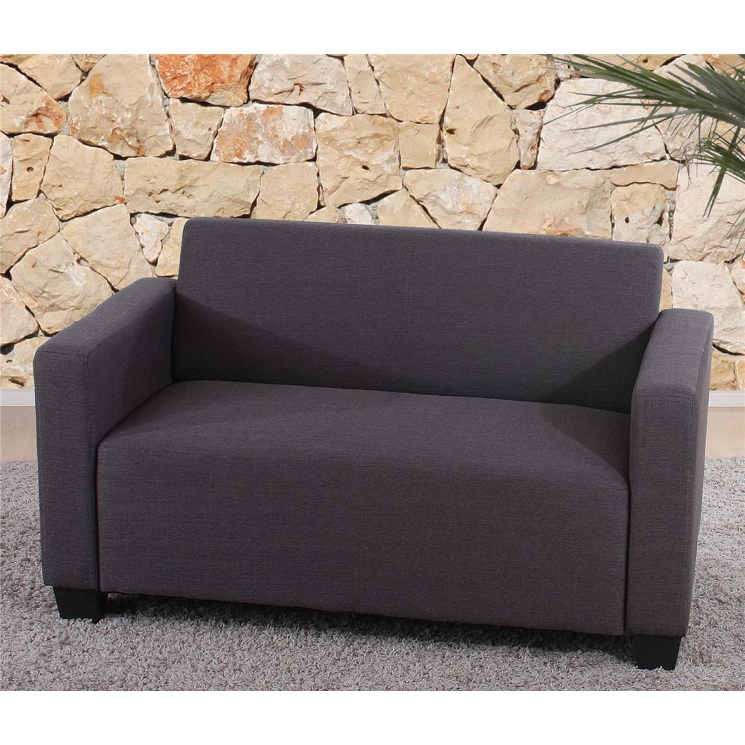 Divano 2 posti TOMMASO, Design moderno, Tessuto colore Grigio