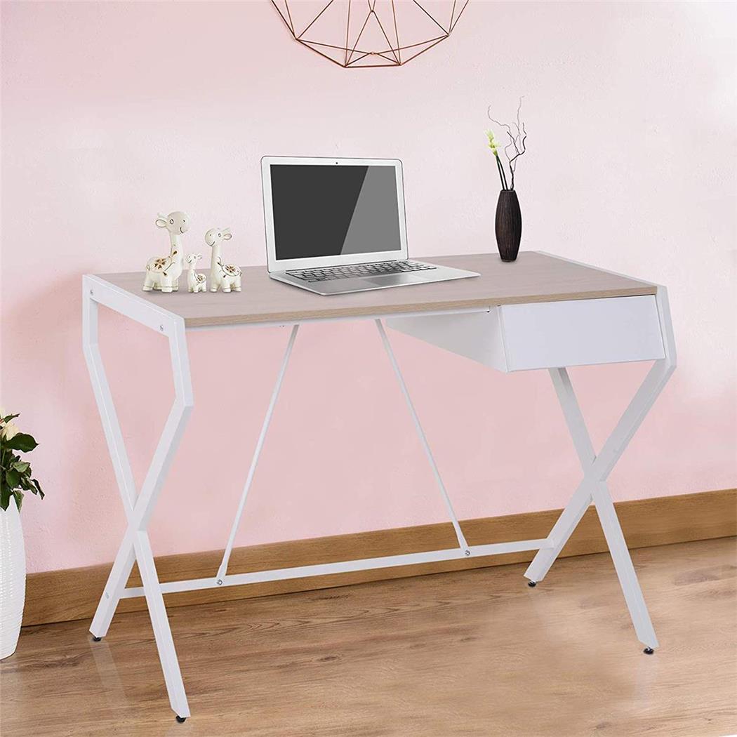 Scrivania KETTY, Stile Minimale, 105x56, Legno e Acciaio, Rovere