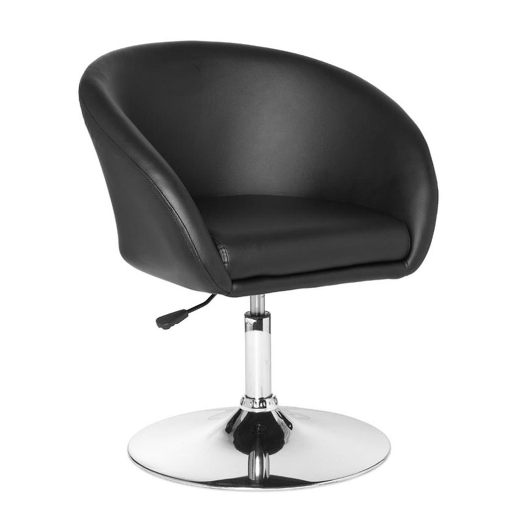 Poltroncina KORAL, Girevole, Comoda Imbottitura, in Pelle colore Nero