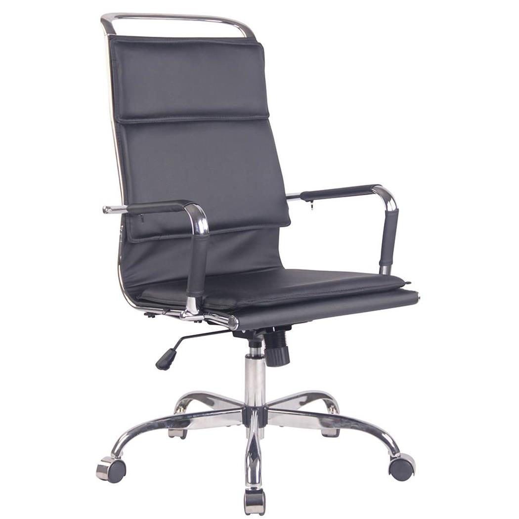 Sedia Per Ufficio QUEBEC, Elegante, Confortevole, in Pelle, Nero