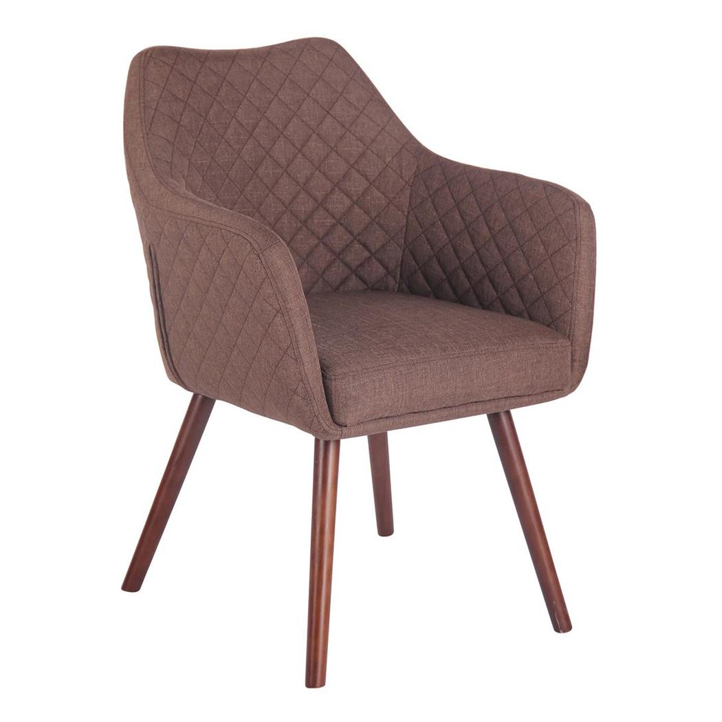 Sedia Ospiti BASILEA, Gambe in Legno color Noce, Tessuto Marrone