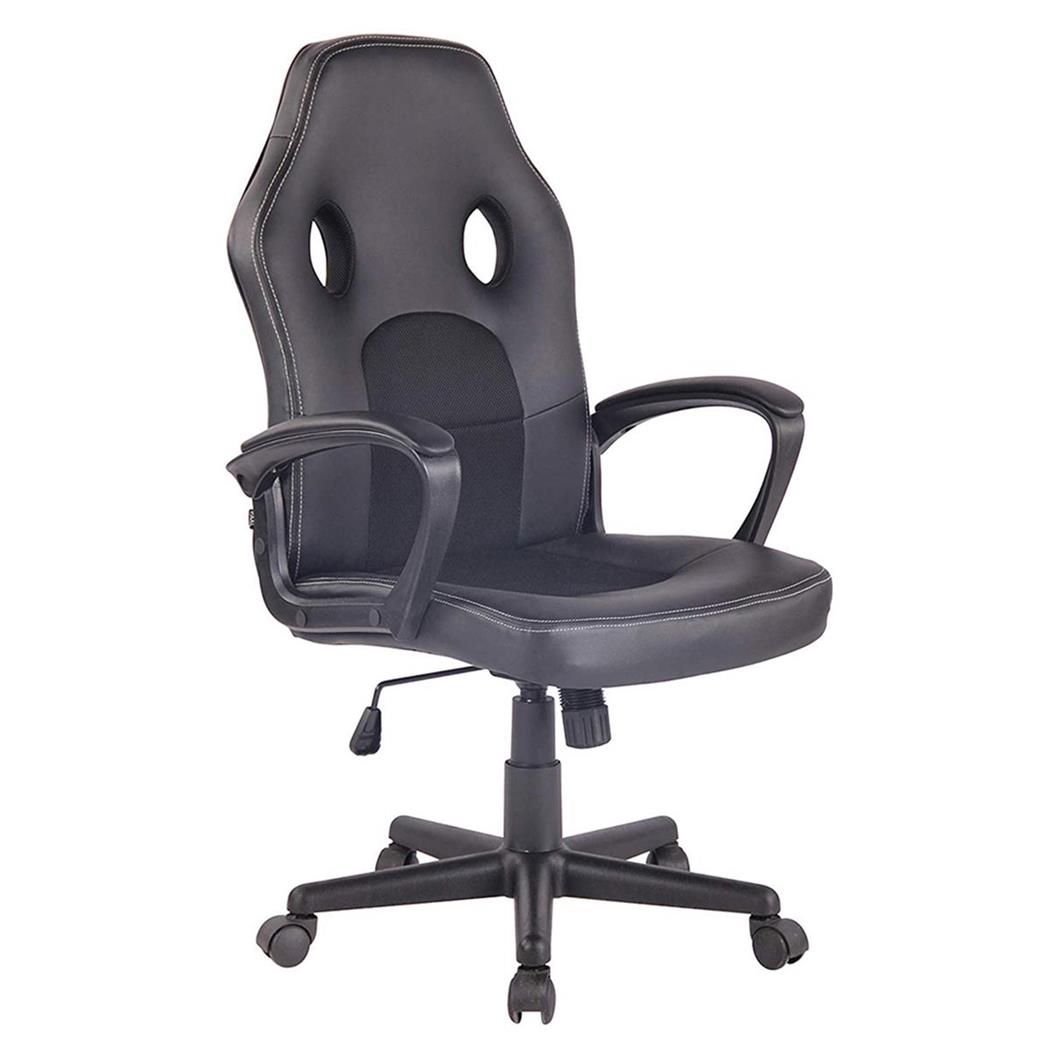 Sedia Gaming XENON, Stile Sportivo, Girevole, Imbottita, in Pelle Nera