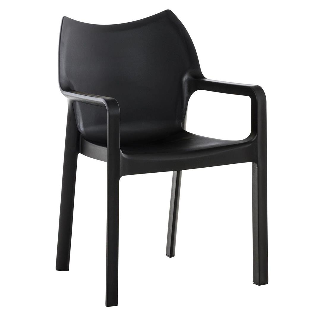 Sedia Ospiti SAMOS, Design Moderno, Impilabile, Fino 160 kg, Nero