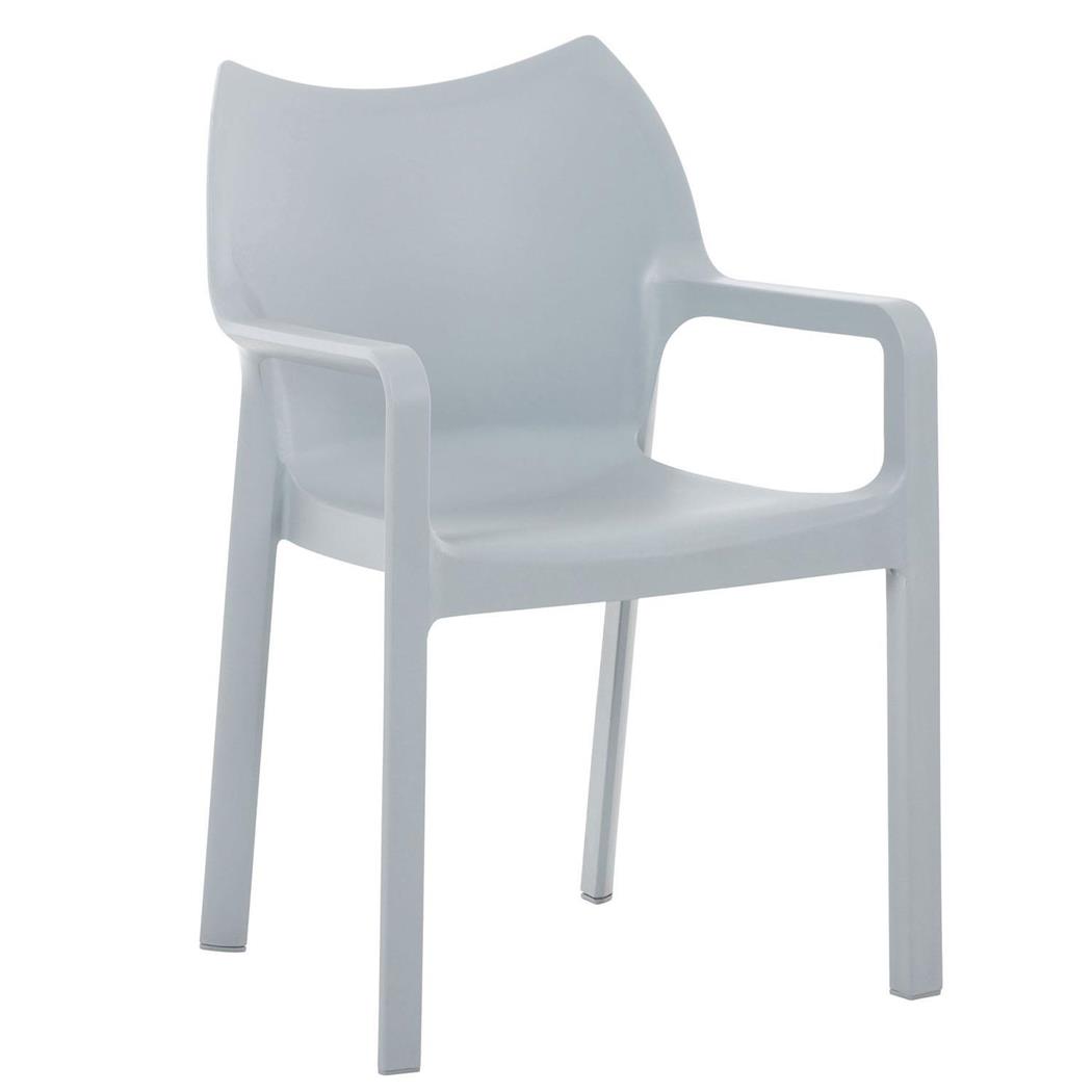 Sedia Ospiti SAMOS, Design Moderno, Impilabile, Fino 160 kg, Grigio Chiaro