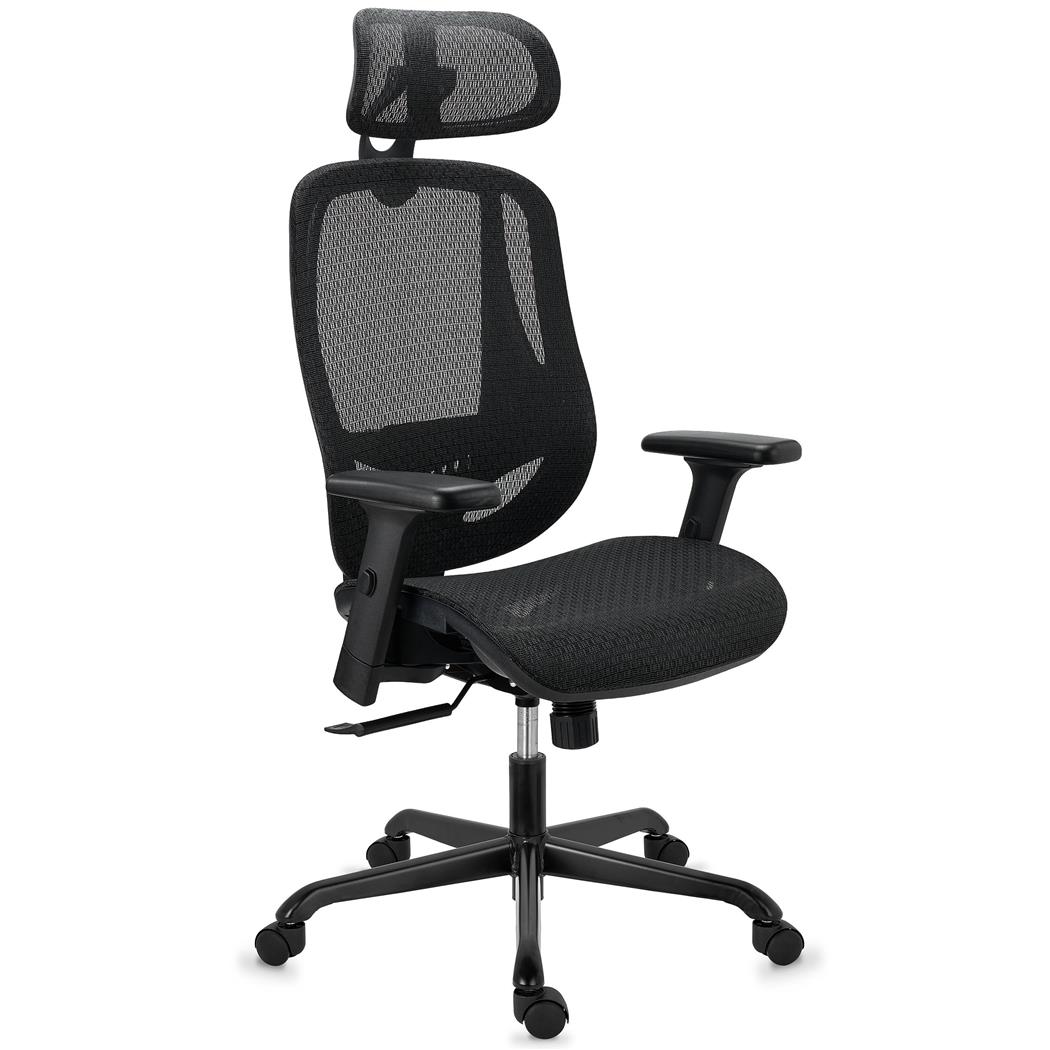 Sedia Ergonomica NOVA, Confortevole e Regolabile, Alta Qualità, in Rete, Nero