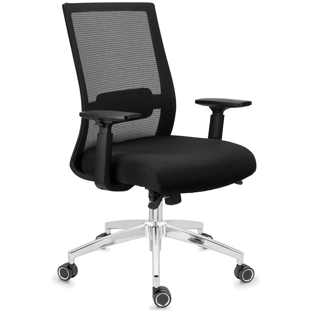 Sedia da Ufficio NIXON, Ergonomica, Supporto Lombare, Rete e Tessuto Nero