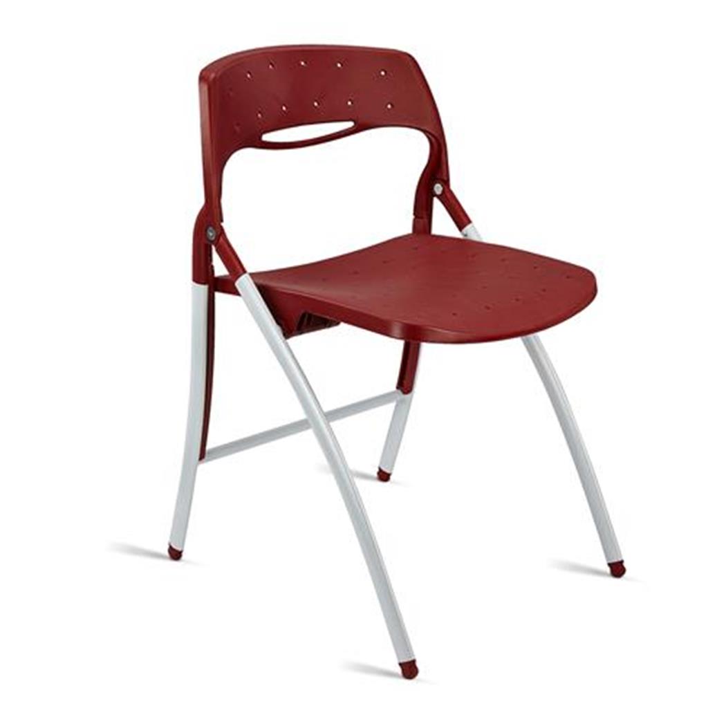 Sedia per Sala d'Attesa FILA, Pieghevole, Base in Acciaio, colore Bordeaux