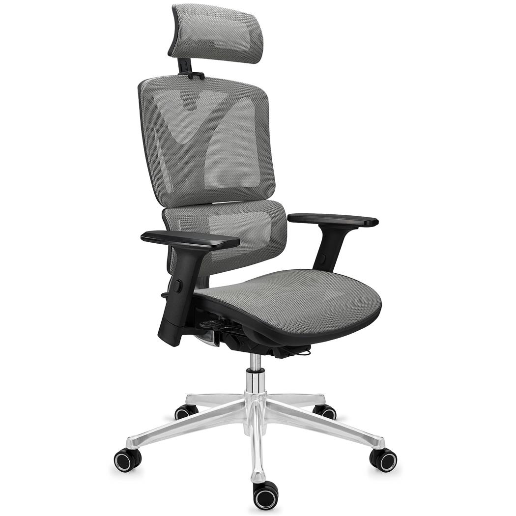 Sedia Ergonomica APOLLO, Struttura in Metallo, Massima Ergonomia, Rete, Grigio