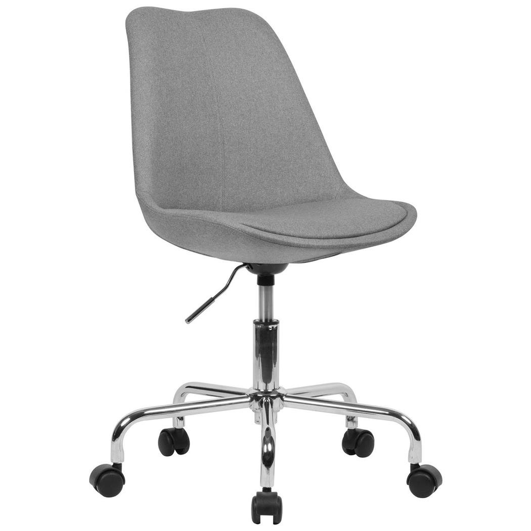 Sedia girevole ARIEL, Sedile Imbottito, Base in metallo, Tessuto Grigio