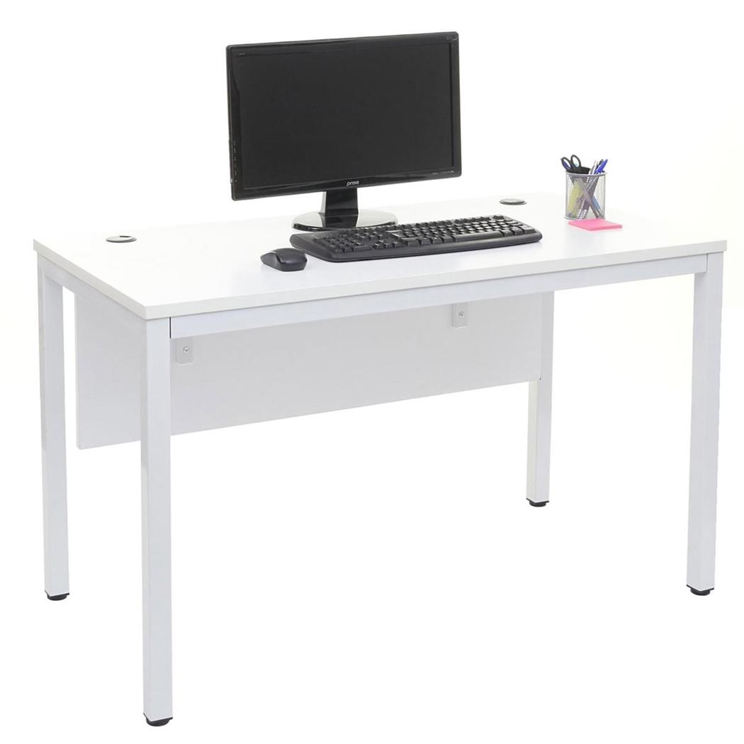 Scrivania per computer MESTER, 120x60x76cm, Metallo e Legno Bianco