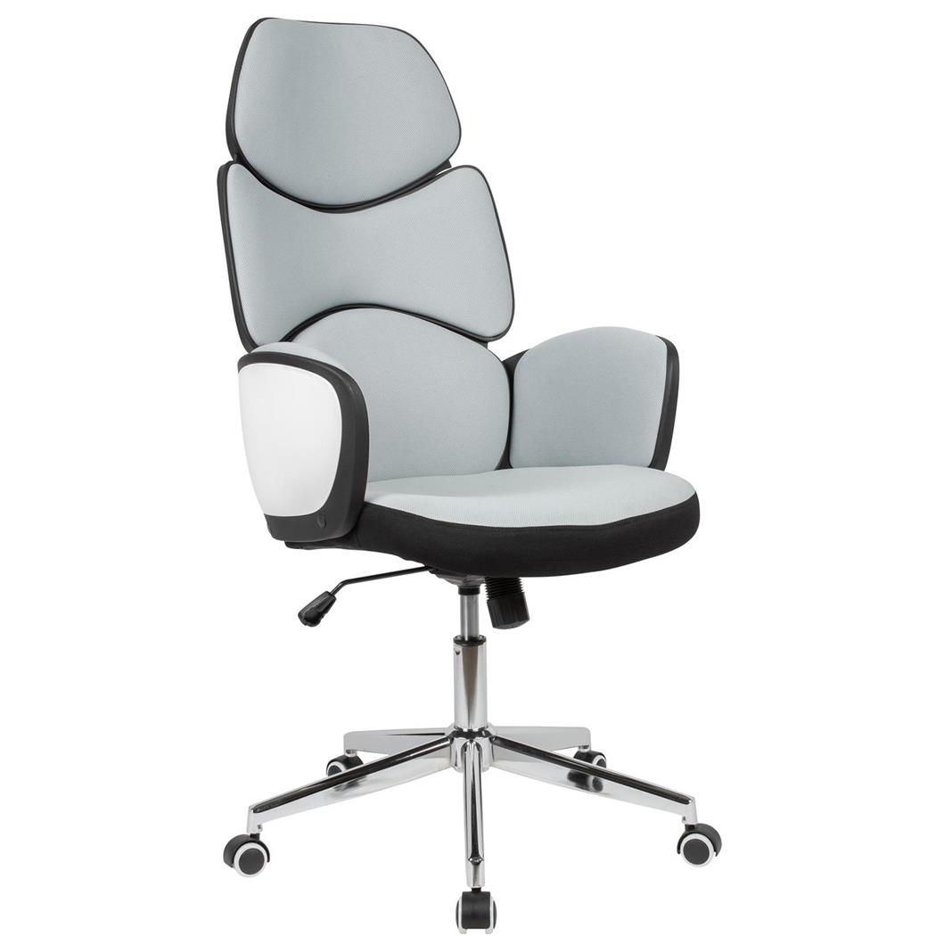 Poltrona da Ufficio DOMEK, Design Moderno, Imbottita, Tessuto Grigio