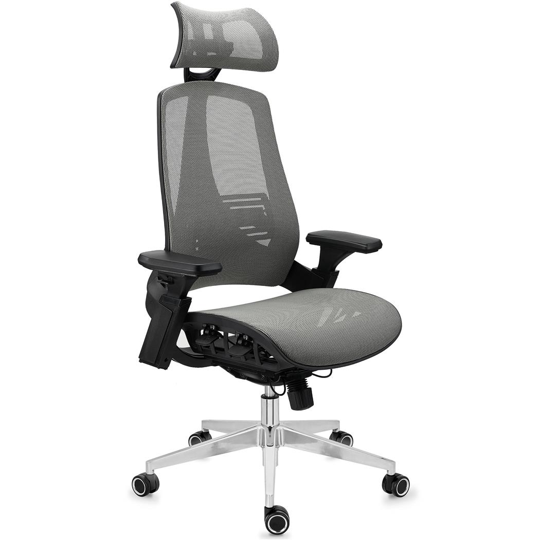 Sedia Ergonomica EXPLORER, Completamente Regolabile, Design Moderno, in Grigio