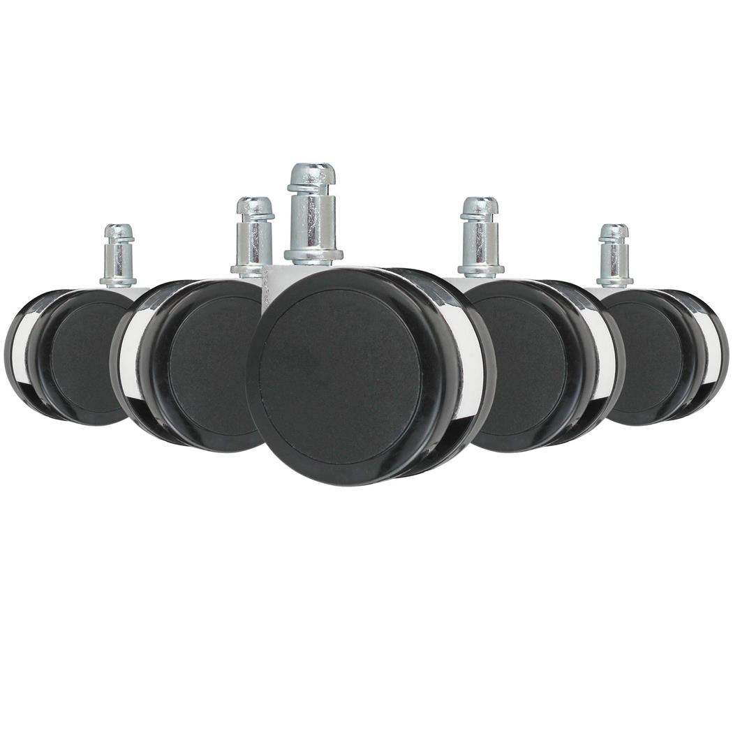 5x Ruote Universali ROLLER 4, 11mm/50mm, Design Elegante, Nero