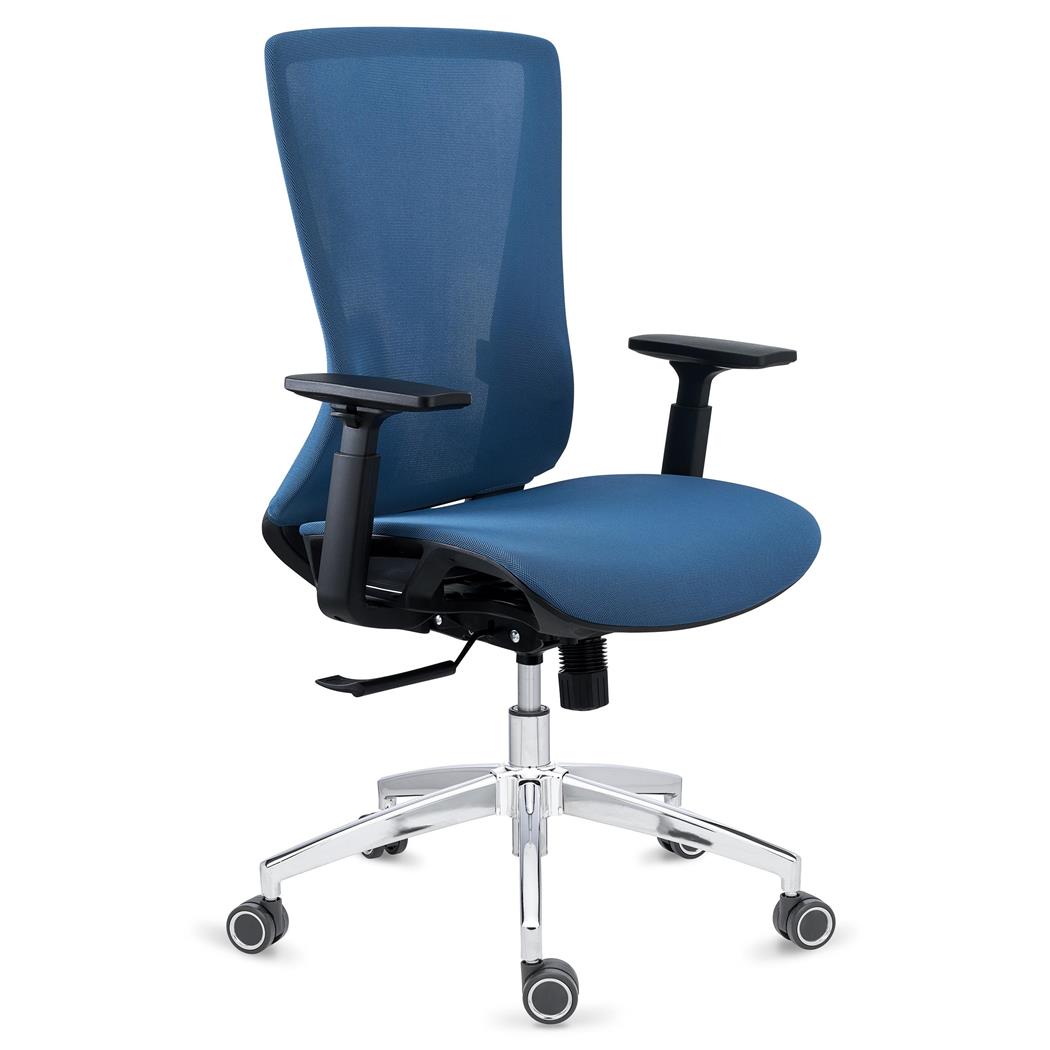 Sedia Per Ufficio EVANS, Ergonomica, Elegante, in Rete e Tessuto Azzurro