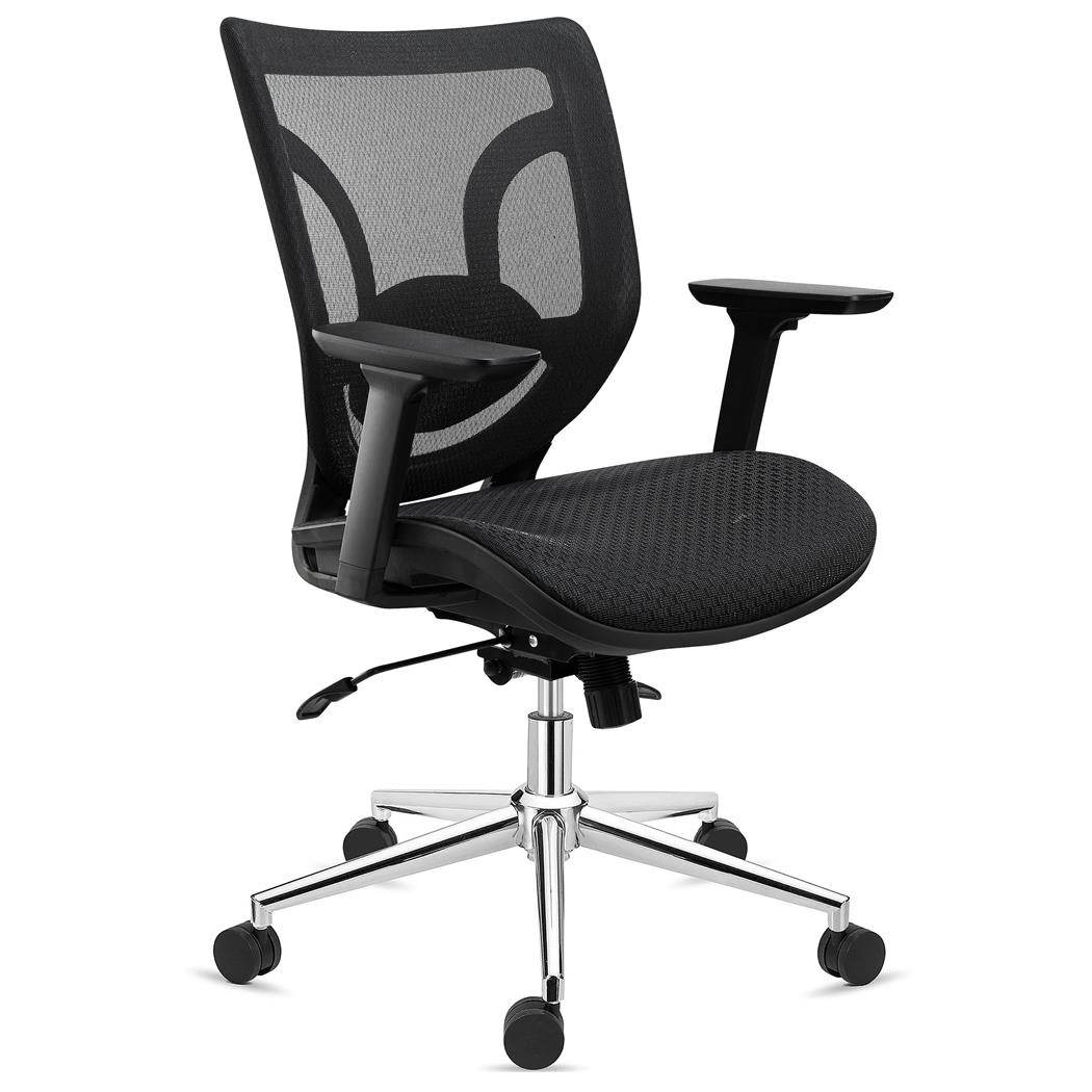Sedia per Ufficio LAMBO PRO, Rivestimento in Rete, Base in Metallo, Nero
