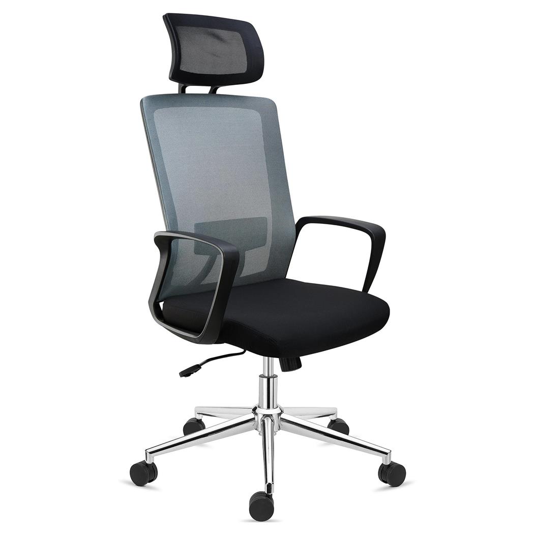 Sedia da Ufficio ERGOCITY, con Poggiatesta, Supporto Lombare, Grigio