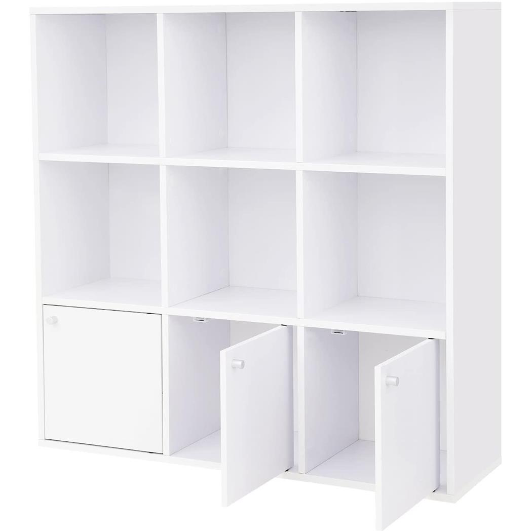 Libreria MAGDA, Pratica e Moderna, 97,5x97,5x29 cm, In Legno Bianco