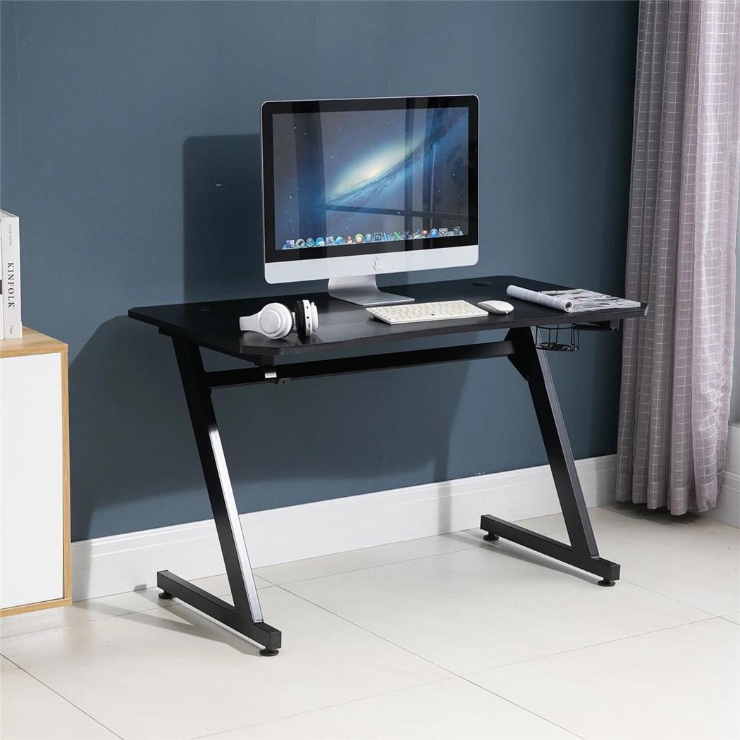 Scrivania per PC PLAYER, 120x65x74,5cm, in Metallo e Legno colore Nero
