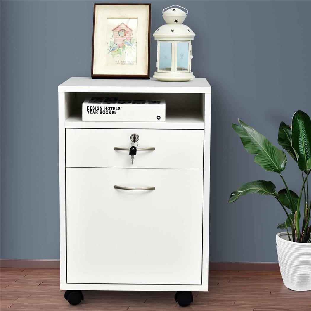 Cassettiera con Ruote VERSY, 2 Cassetti, 40x35x60cm, Colore Bianco