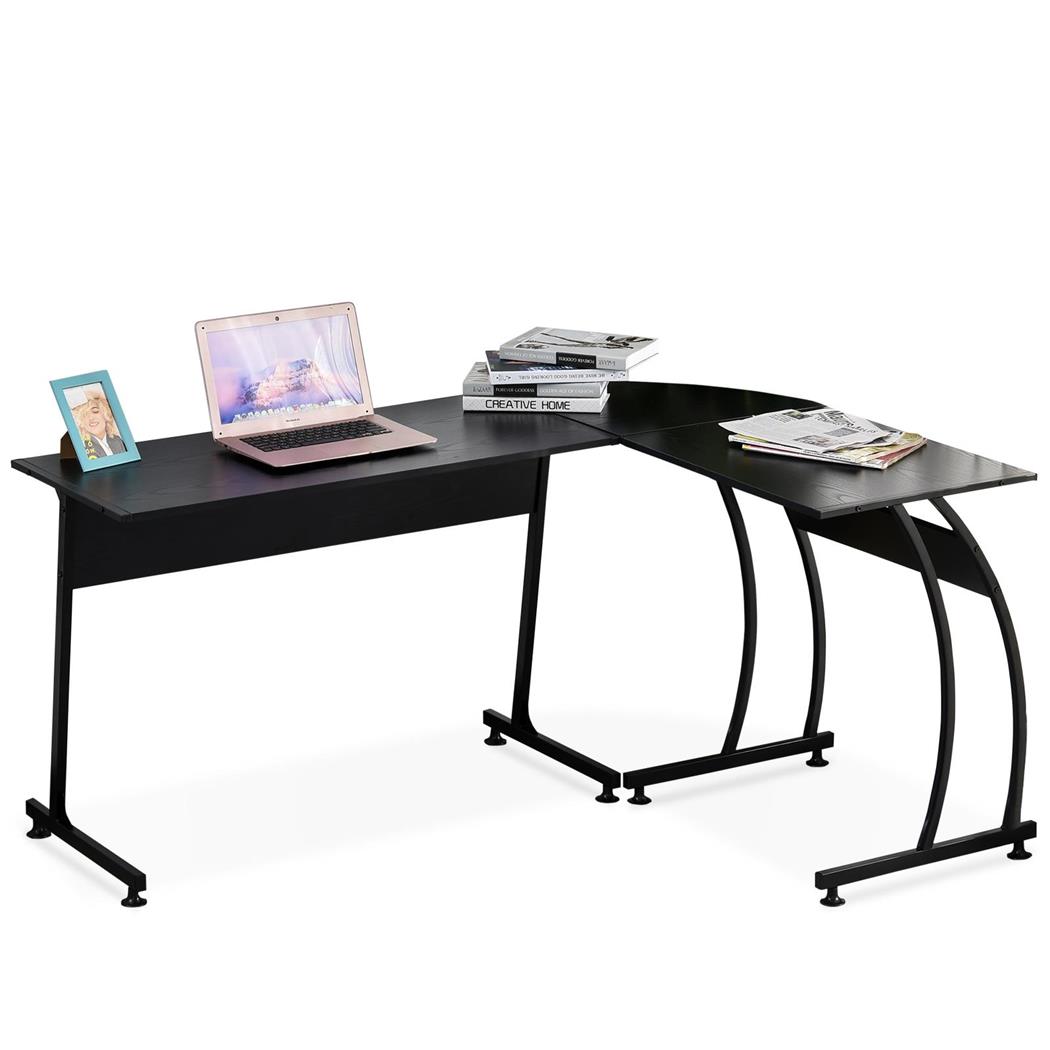Scrivania DALTON, 112,5x152x74cm, Struttura in Metallo e Legno, Nero
