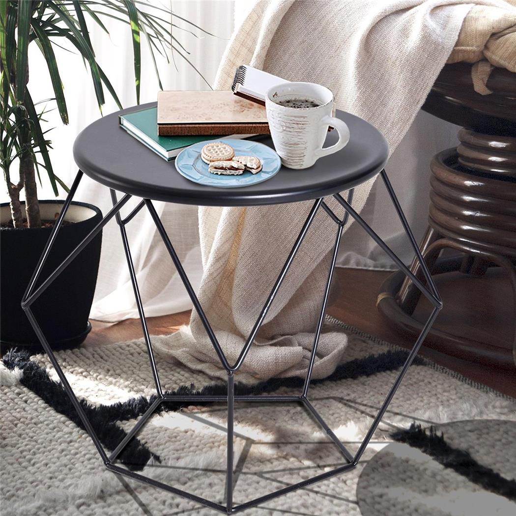 Tavolino TROPI 51x51x44cm, Stile Nordico, In Acciaio Colore Nero