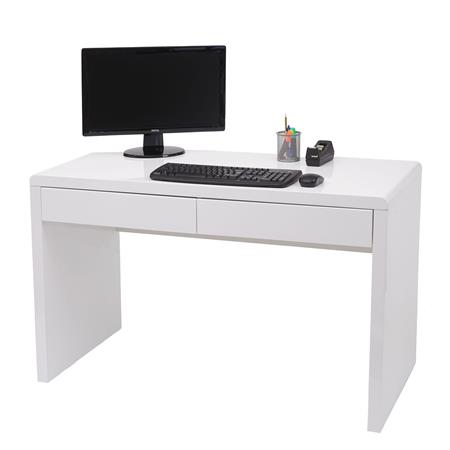 Scrivania Studio MANCHESTER, 2 Ampi Cassetti, Design Moderno, In Bianco Lucido, 100x60cm