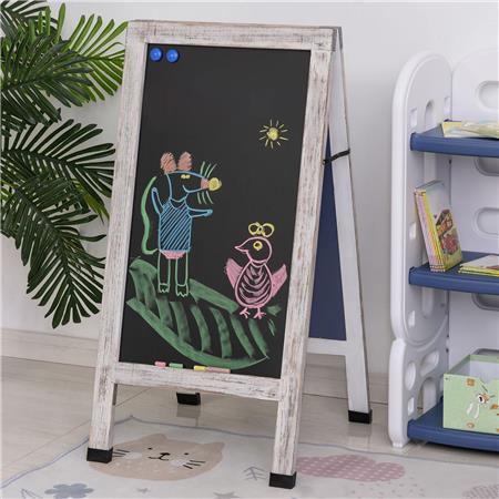 Lavagna Magnetica MILEY, 51x58x98,5 cm, Piegabile, Legno di Pino Bianco