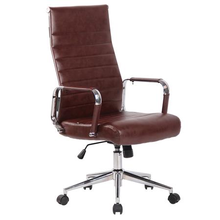Sedia da Ufficio KOLMU, Design Accattivante, Struttura in Metallo, in Pelle, color Bordeaux