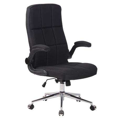 Poltrona ufficio FLEXI, Confortevole e Moderna, Base in Metallo, Tessuto Nero