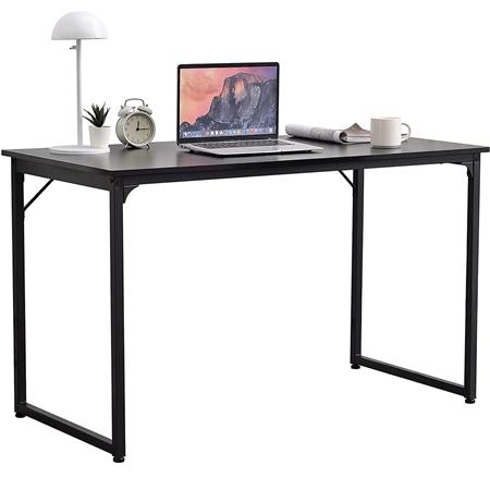 Tavolo per PC ANET, 120x60x74cm, Telaio in Acciaio, Piano in Legno Nero