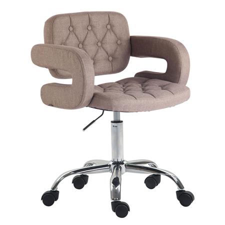 Sedia da ufficio SAMSON, Comoda Imbottitura con Braccioli, in Tessuto Marrone Chiaro