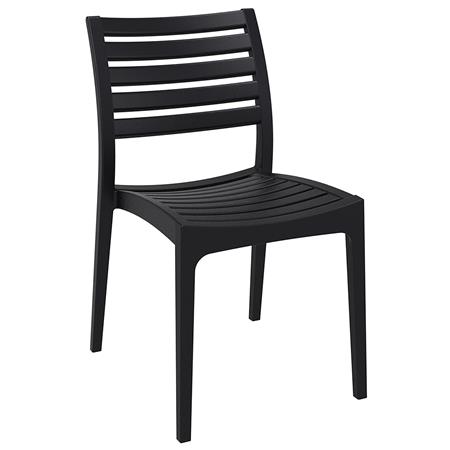 Sedia Ospiti HECTOR, Impilabile, Design Moderno, in Polipropilene, Nero