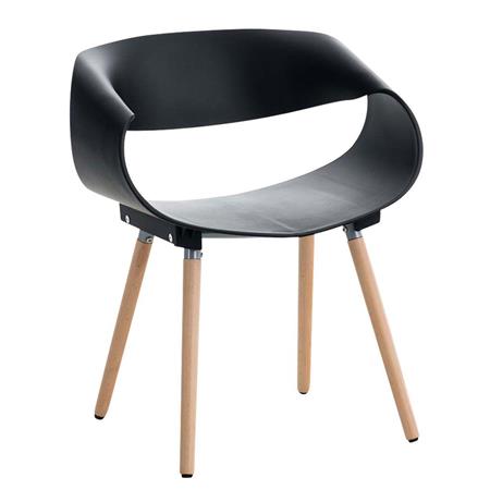 Sedia Attesa LARY, Design Moderno e Sofisticato, Gambe in Legno di Faggio, Nero